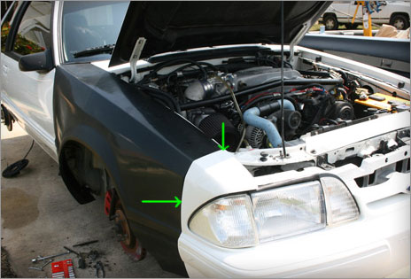 maier-racing-fenders-mustang-fitment Maier Racing flared fenders for the fox bodied Mustang - fitment